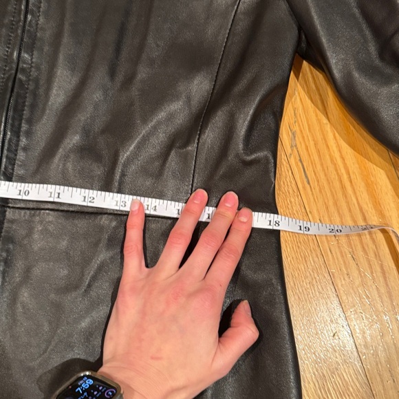 Vintage handmade Giotto Italy Black Leather Zip Coat Tailored Runway Jacket 46 - Picture 13 of 13